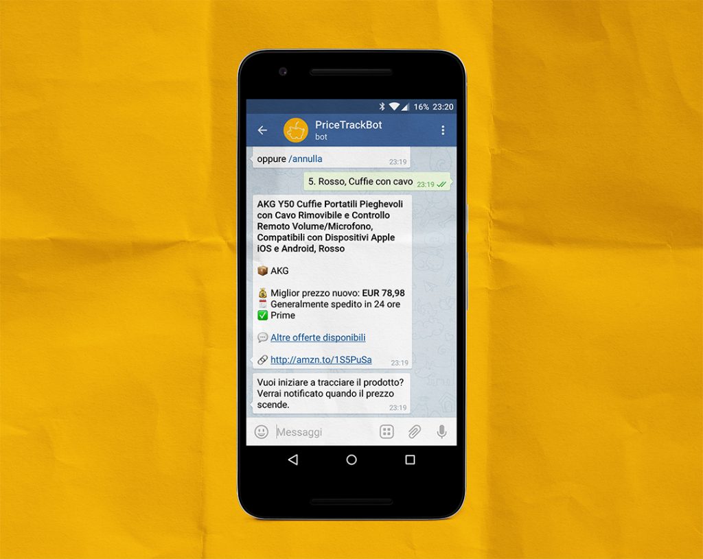 Disponibili del prodotto in PriceTrackBot